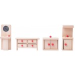 Casuta din lemn natur P+2 cu anexa, balcoane si terasa cu mobilier si accesorii incluse 